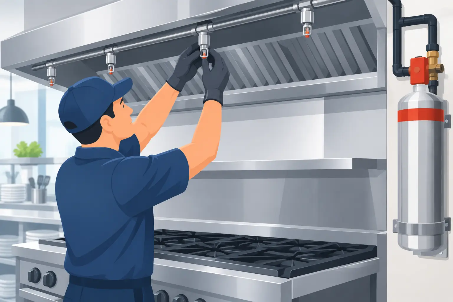 Installing Kitchen Suppression Nozzles Safely